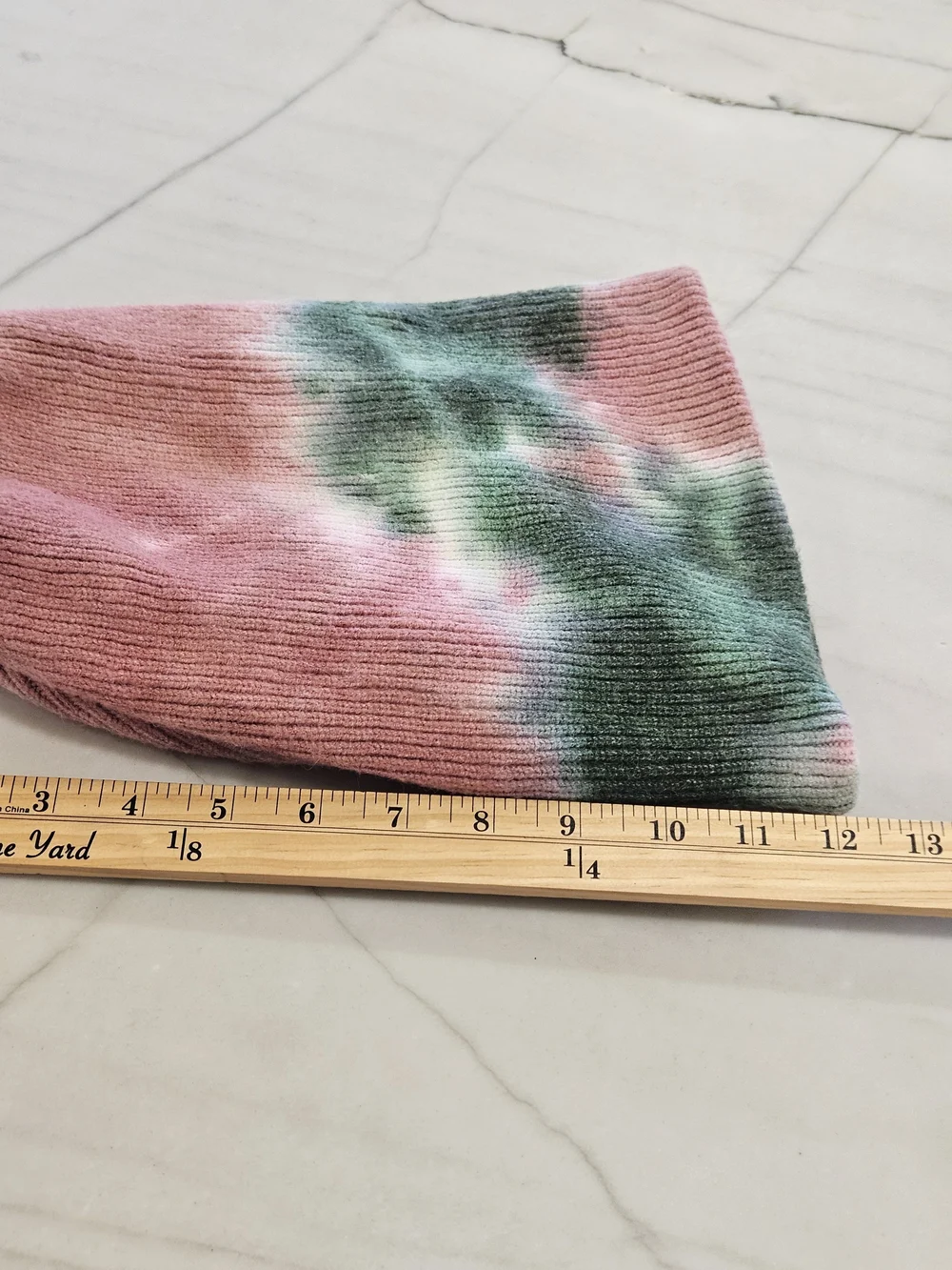 Wild Fable Pink & Green Tie-Dye Knit Beanie Hat